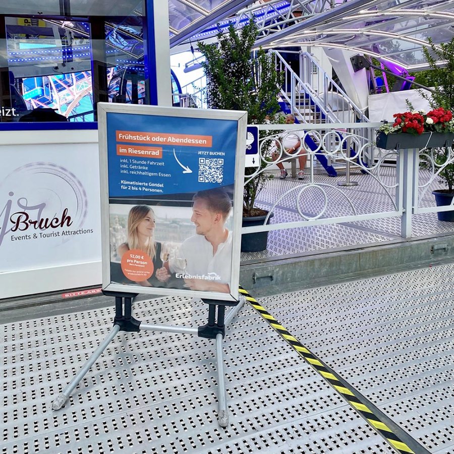 Wind-Line Budget Kundenstopper - 70 x 100 cm - Silber