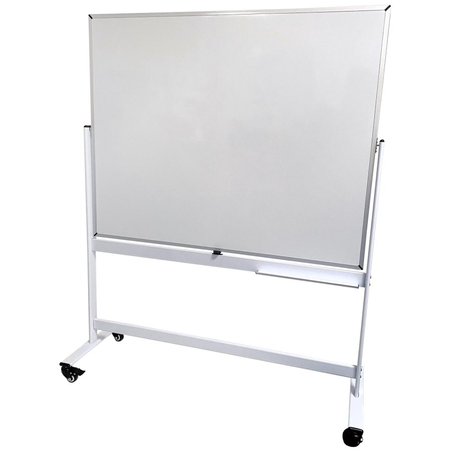 Whiteboard Pro: Emaillierte Wendetafel 150x120 cm auf mobilem Stativ