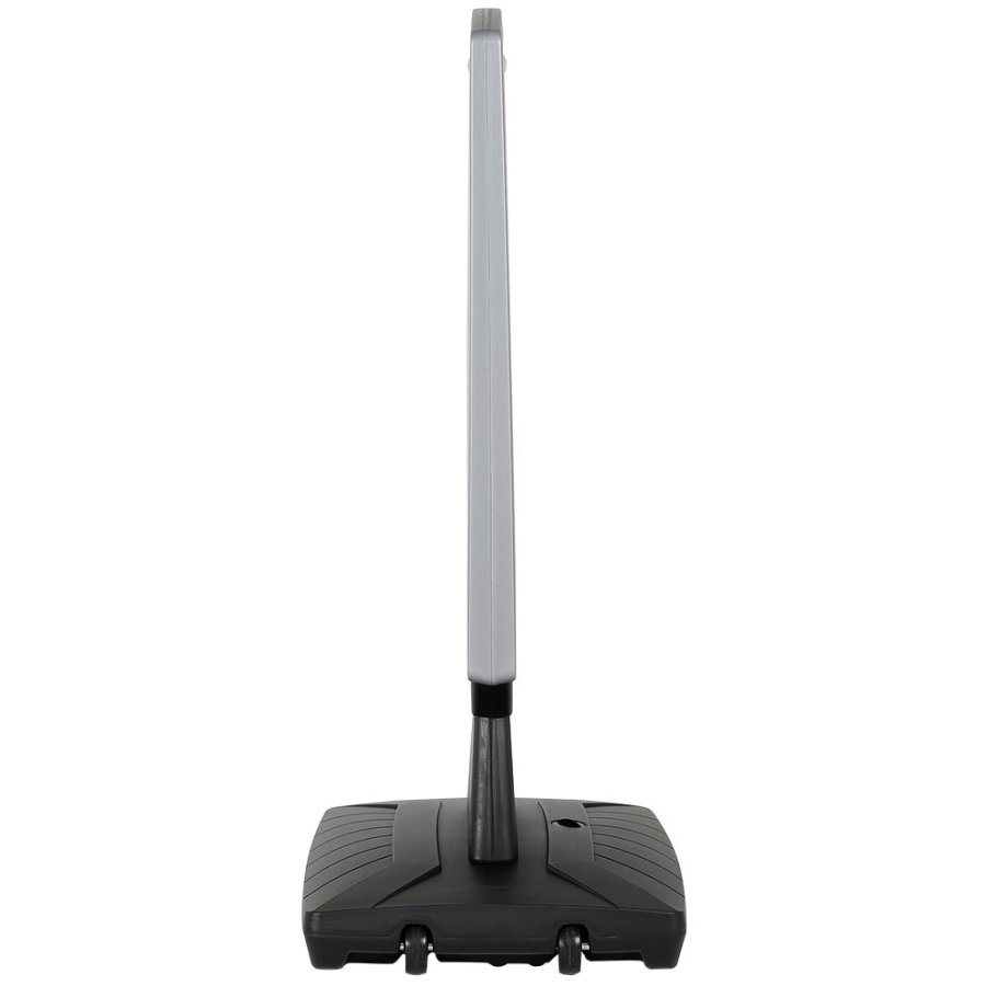 Kunststoffschild mit Fu&szlig; - schwarzer Wassertank - silberne Oberseite