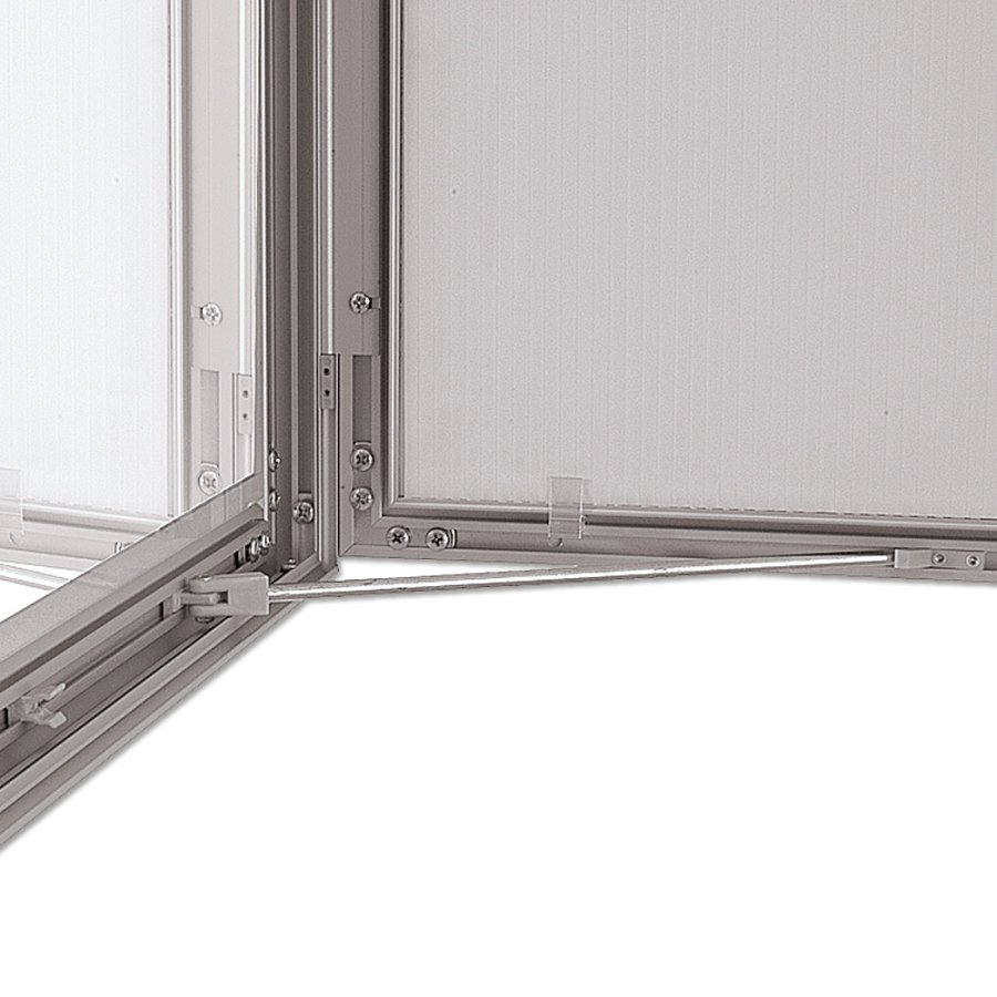 H&auml;ngeschrank mit Schloss und wei&szlig;er PS-R&uuml;ckplatte, silber - 50 x 70 cm