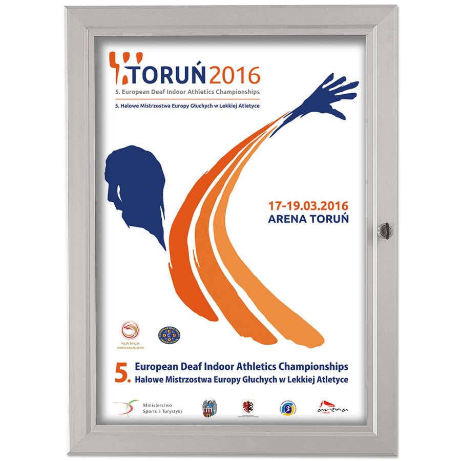 H&auml;ngeschrank mit Schloss und wei&szlig;er PS-R&uuml;ckplatte, silber - 70 x 100 cm