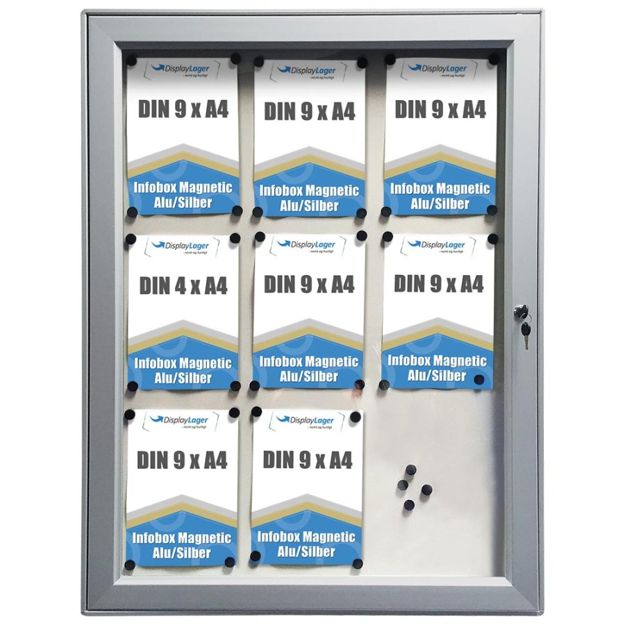 Aush&auml;ngeschrank magnetisch mit Schloss - 9xA4