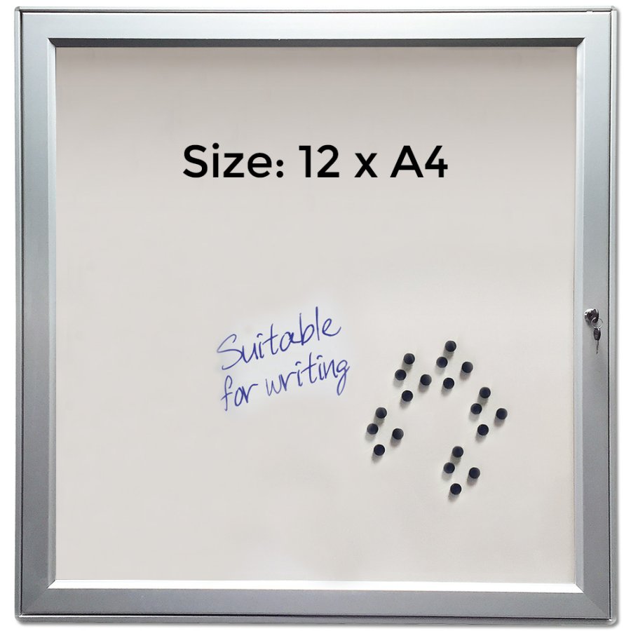 Aush&auml;ngeschrank magnetisch mit Schloss - 12 x A4