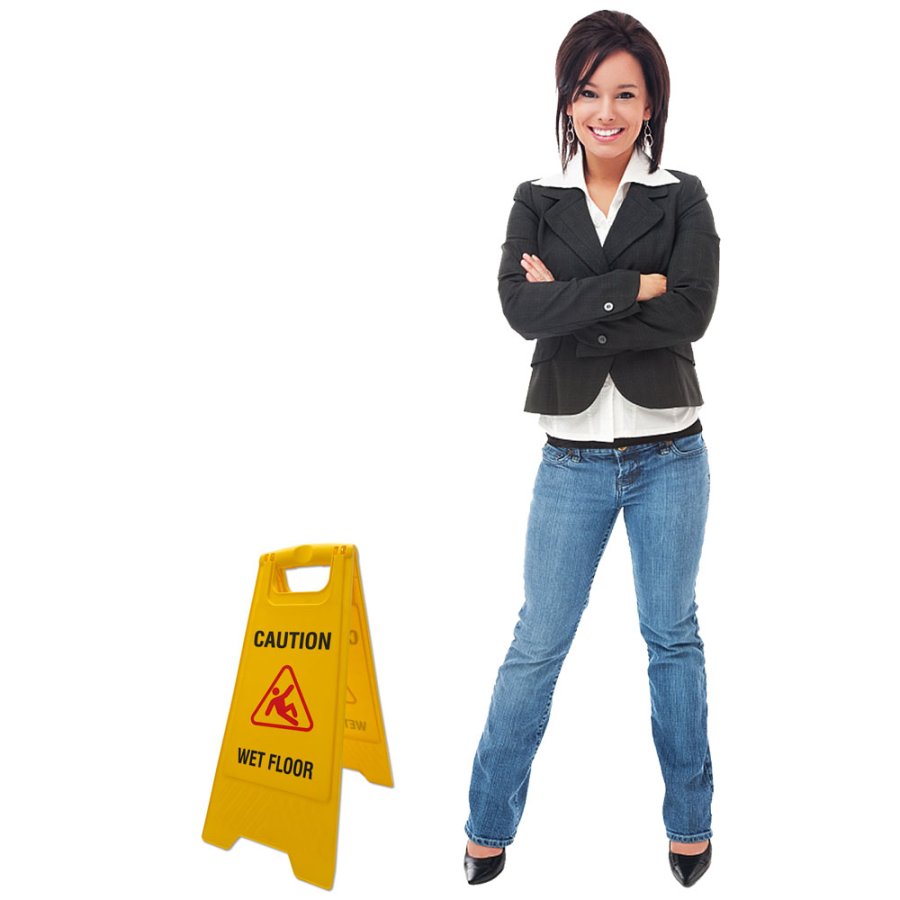 Warnschild mit englischem Aufdruck