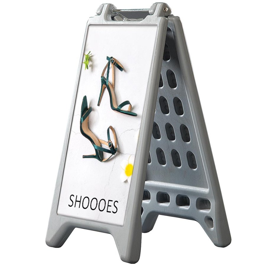 Kundenstopper Vacu Display B, Kundenstopper aus robustem Kunststoff mit 5L Fassungsverm&ouml;gen, Hellgrau