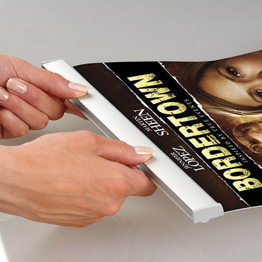 Posterklemmen-Set, Posterleiste mit 25mm Aluminium-Posterstreifen - 85 cm (A0)