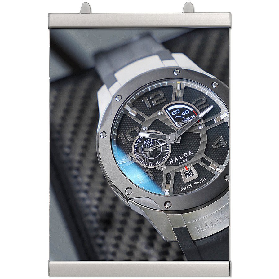 Posterklemmen-Set, Posterleiste mit 25mm Aluminium-Posterleisten - 100 cm (B0)