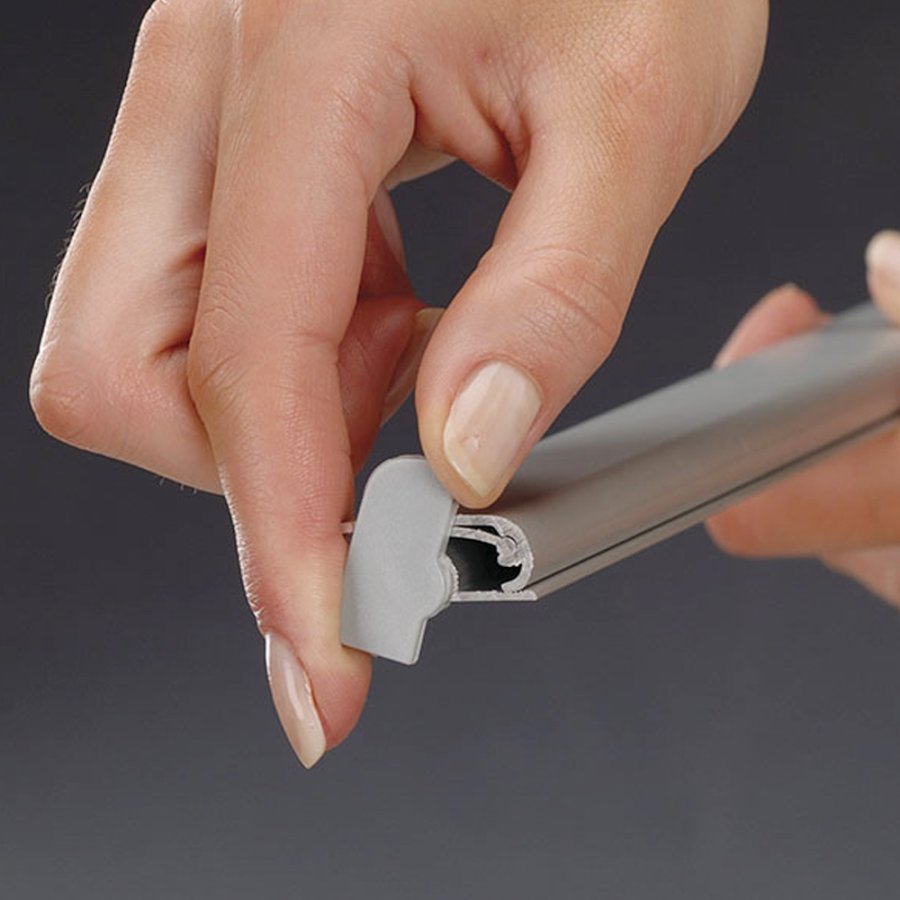 Posterklemmen-Set, Posterleiste mit 25mm Aluminium-Posterstreifen - 120 cm