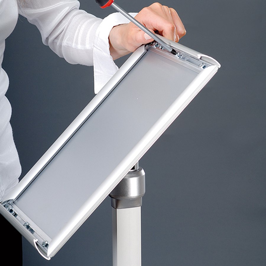 Flex Infost&auml;nder verstellbar - A4 - Silber