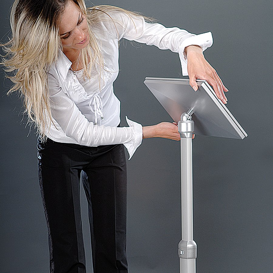 Flex Infost&auml;nder verstellbar - A4 - Silber