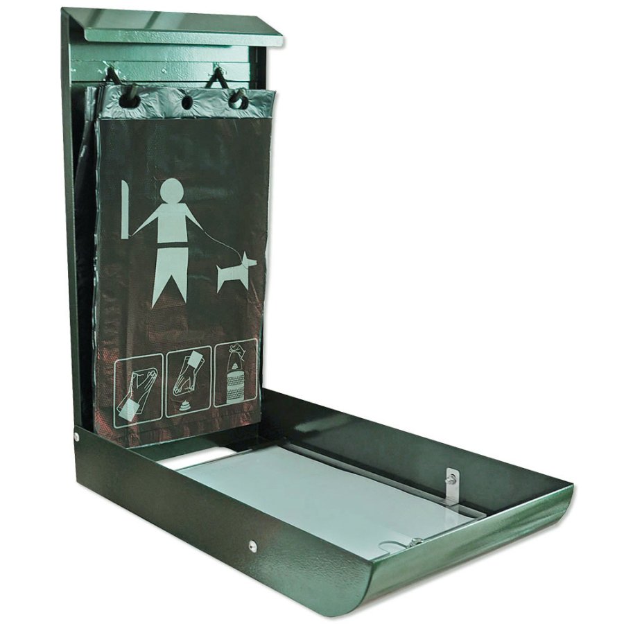 Hundet&uuml;tenspender, gr&uuml;n, mit A4-Infodisplay