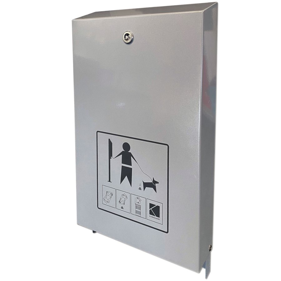 Eco Dispenser f&uuml;r Hundebeuteln, silber mit Druck
