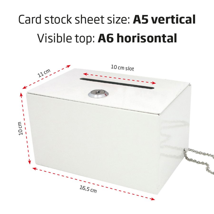 Spenden- und Trinkgeldbox in Wei&szlig;