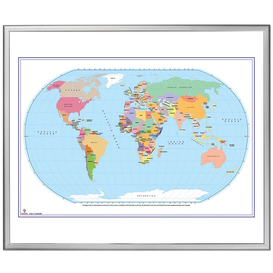 Whiteboard mit Weltkarte - 123 x 103 cm