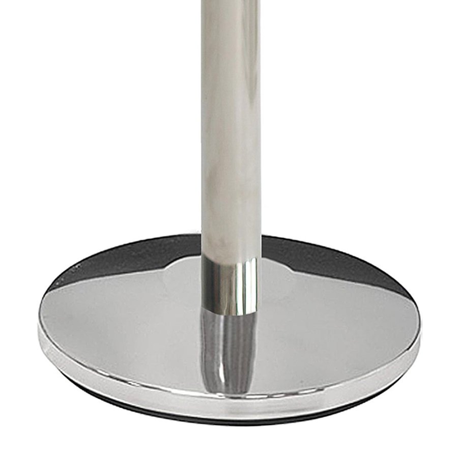 Silberner Absperrpfosten, St&auml;nder mit 3 m rotem Band