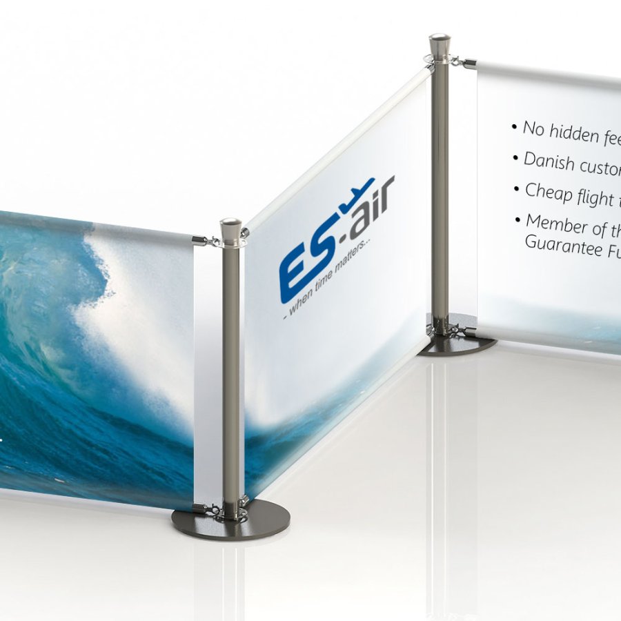 Bannerstange f&uuml;r Absperrpfosten - 160 cm