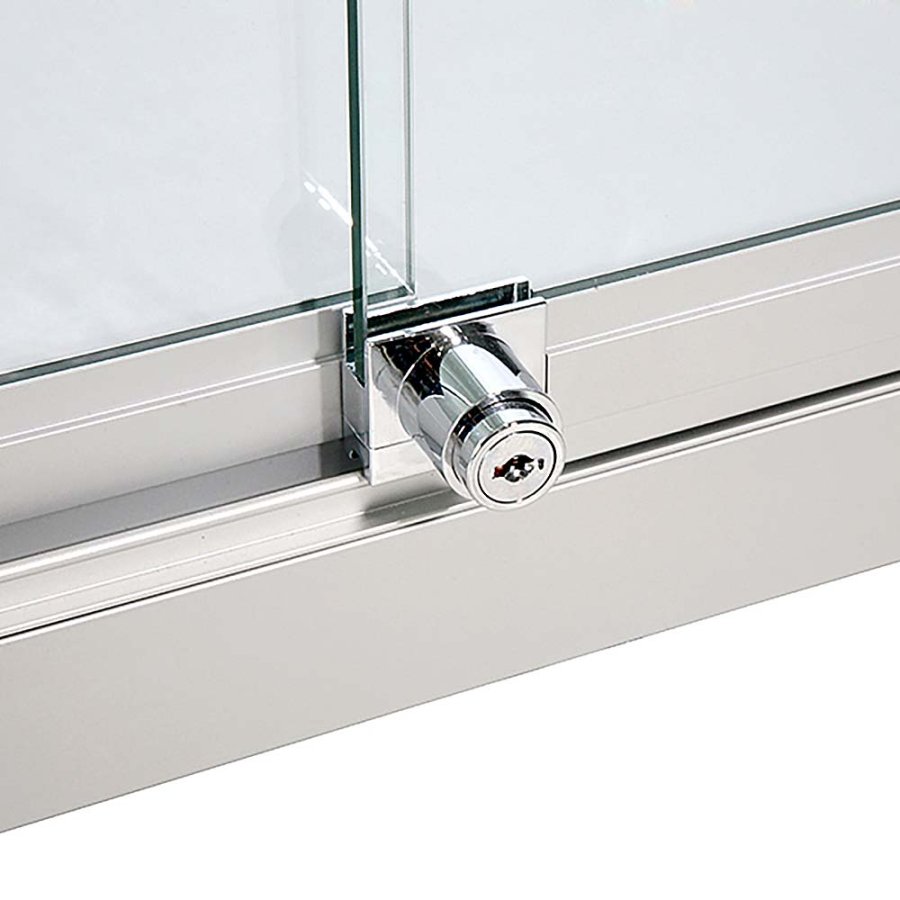 Vitrine - Showcase Counter Duo Glasvitrine mit LED-Licht und Schloss - Silber