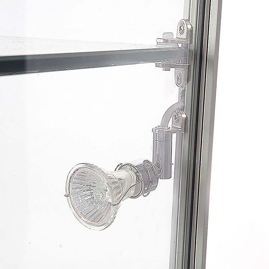 Vitrine - Showcase Tower Solo Glasvitrine mit LED-Licht und Schloss - Silber