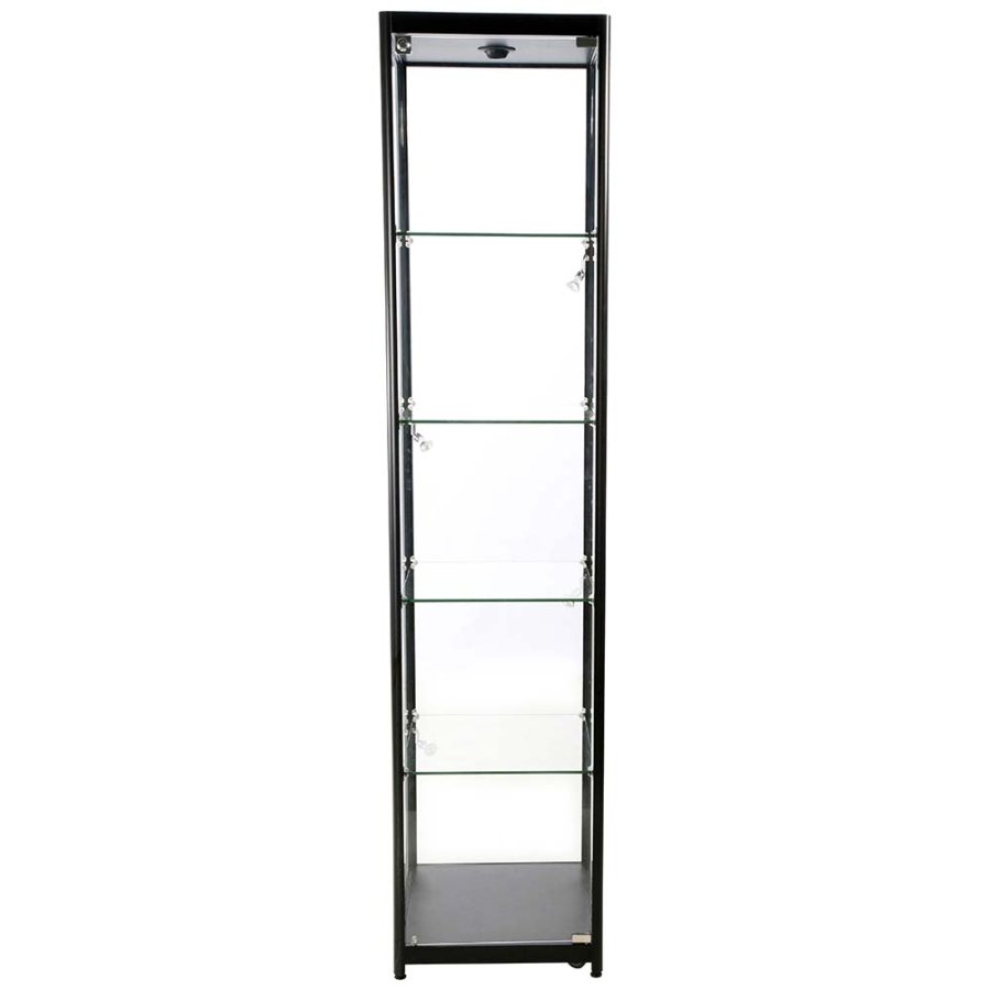 Vitrine - Showcase Tower Solo Glasvitrine mit LED-Licht und Schloss - Schwarz