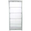 Vitrine - Showcase Tower Duo Glasvitrine mit LED-Licht und Schloss - Silber #2