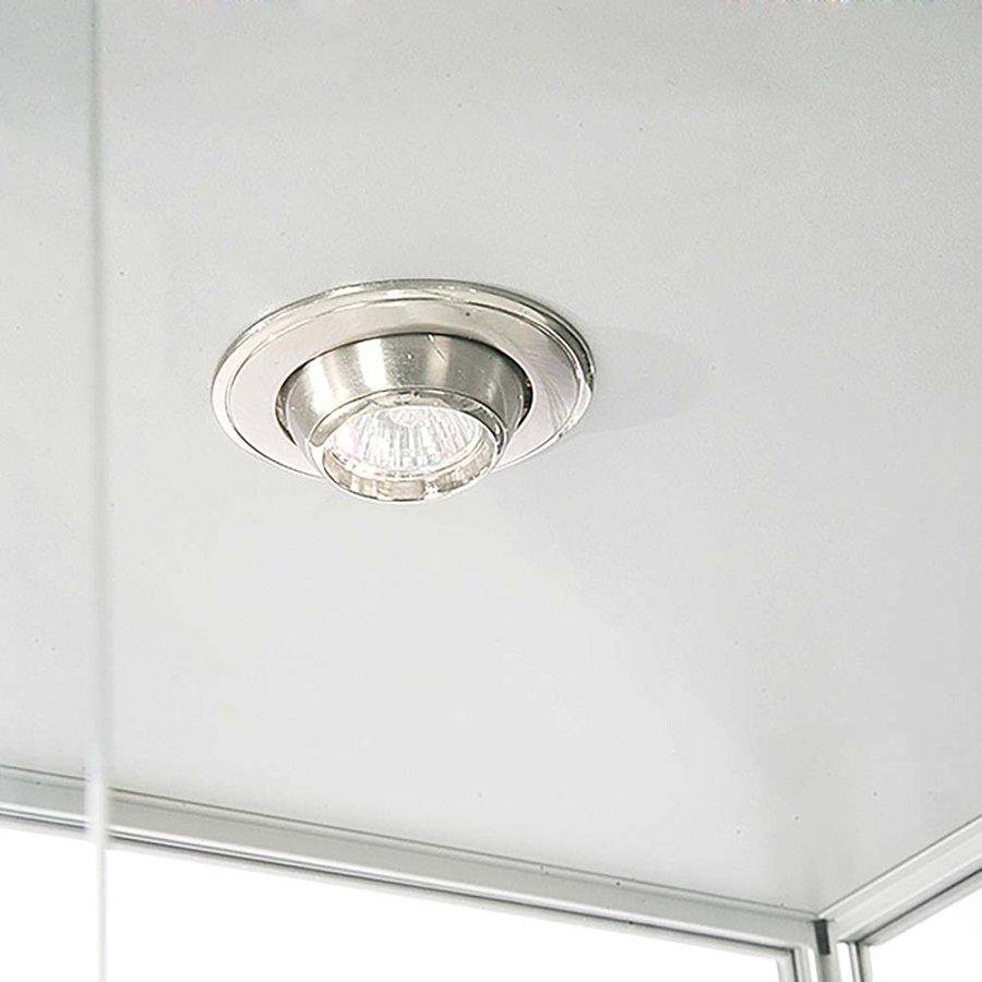 Vitrine - Showcase Tower Duo Glasvitrine mit LED-Licht und Schloss - Silber