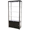 Vitrine - Showcase Tower Duo Glasvitrine mit Unterschrank, LED-Licht und Schloss - Schwarz #1