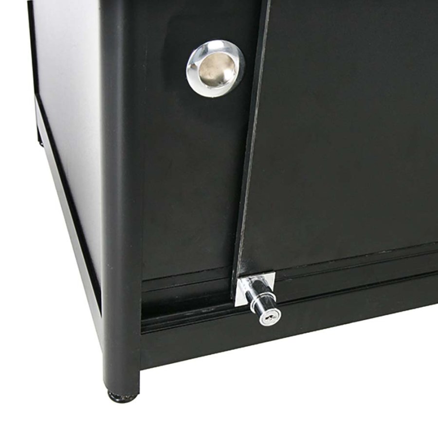 Vitrine - Showcase Tower Duo Glasvitrine mit Unterschrank, LED-Licht und Schloss - Schwarz