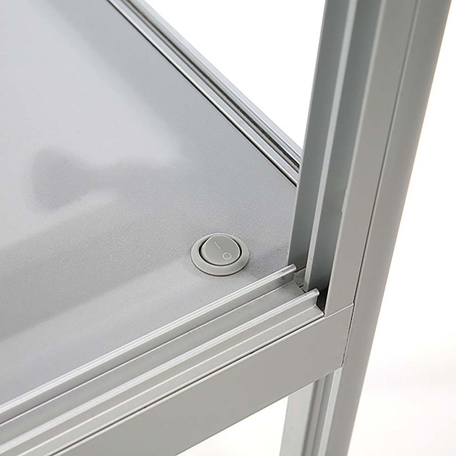 Vitrine - Showcase Desk Duo Glasvitrine mit LED-Licht und Schloss - Silber