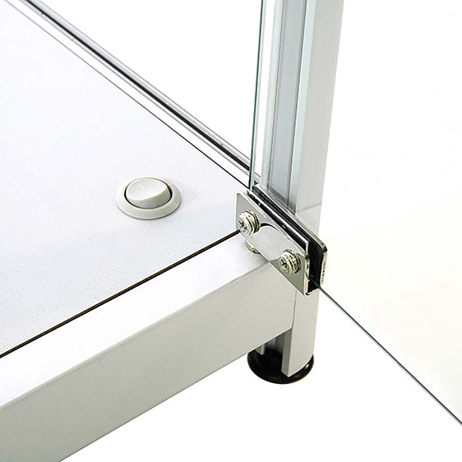 Vitrine - Showcase Counter Solo Glasvitrine mit LED-Licht und Schloss - Silber