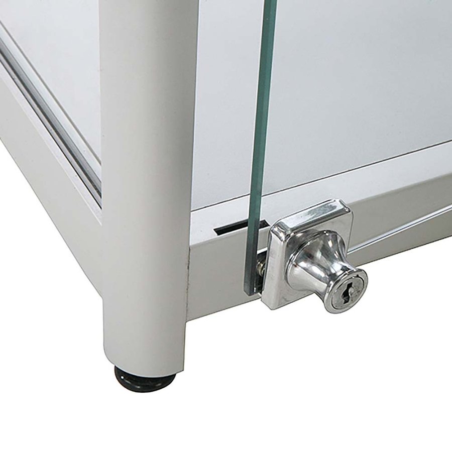 Vitrine - Showcase Counter Solo Glasvitrine mit LED-Licht und Schloss - Silber