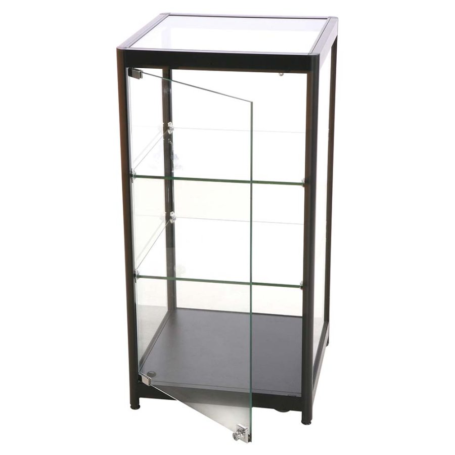 Vitrine - Showcase Counter Solo Glasvitrine mit LED-Licht und Schloss - Schwarz