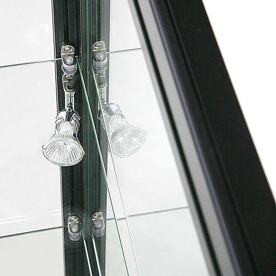 Vitrine - Showcase Counter Solo Glasvitrine mit LED-Licht und Schloss - Schwarz