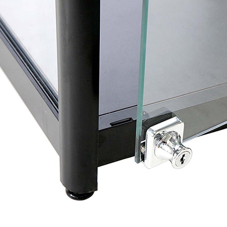 Vitrine - Showcase Counter Solo Glasvitrine mit LED-Licht und Schloss - Schwarz