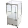 Vitrine - Showcase Counter Solo Glasvitrine mit Unterschrank, LED-Licht und Schloss - Silber #2