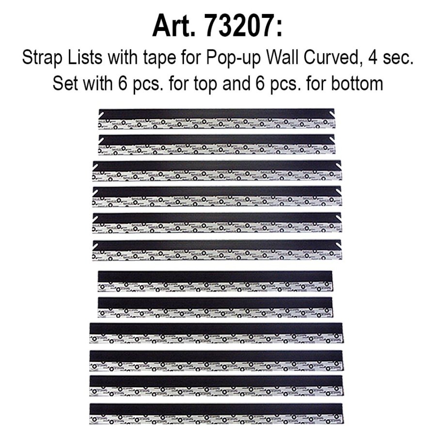 6 obere und 6 untere Riemen Komplettset f&uuml;r POP-UP WALL gebogen 3x4 mit Clips