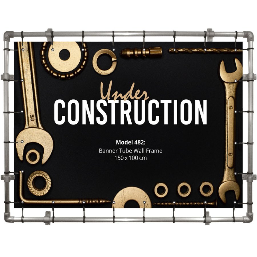 Banner Tube Wall Frame, Rahmen mit Wandhalterung, 150 x 100 cm