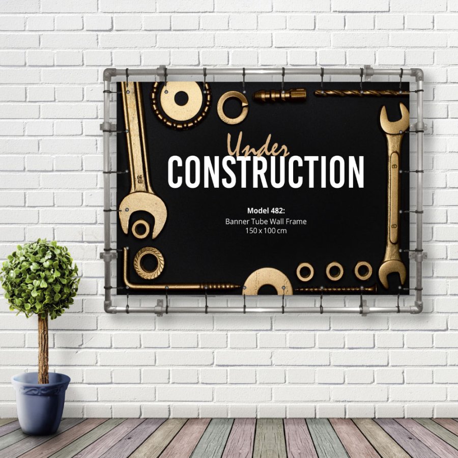 Banner Tube Wall Frame, Rahmen mit Wandhalterung, 150 x 100 cm