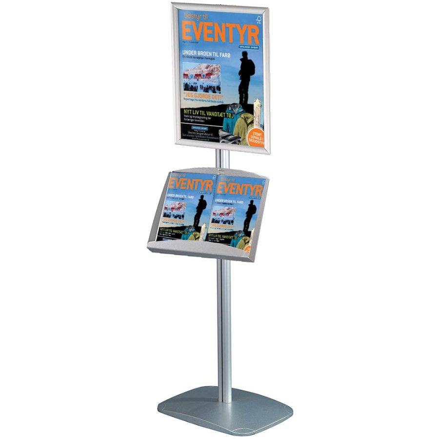 Mini Multi Stand 5 Infost&auml;nder - Einseitiger A2-Klapprahmen + A3-Stahlregal
