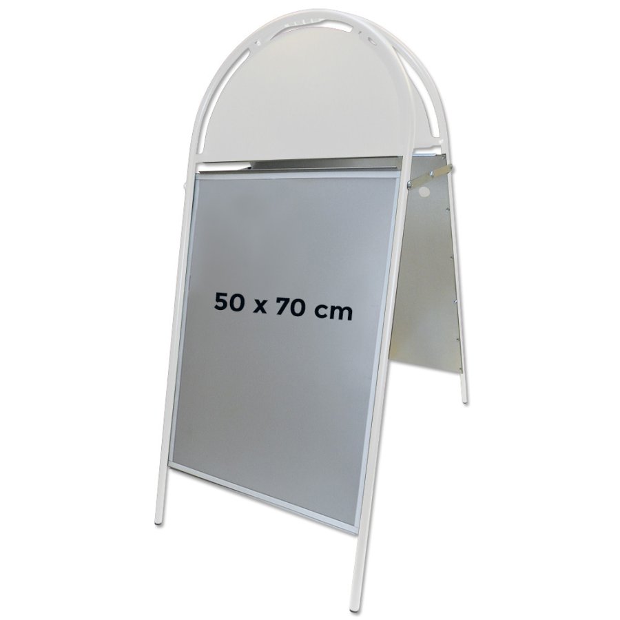 Gotik Budget Kundenstopper mit Logo schild - 50x70 cm - wei&szlig;