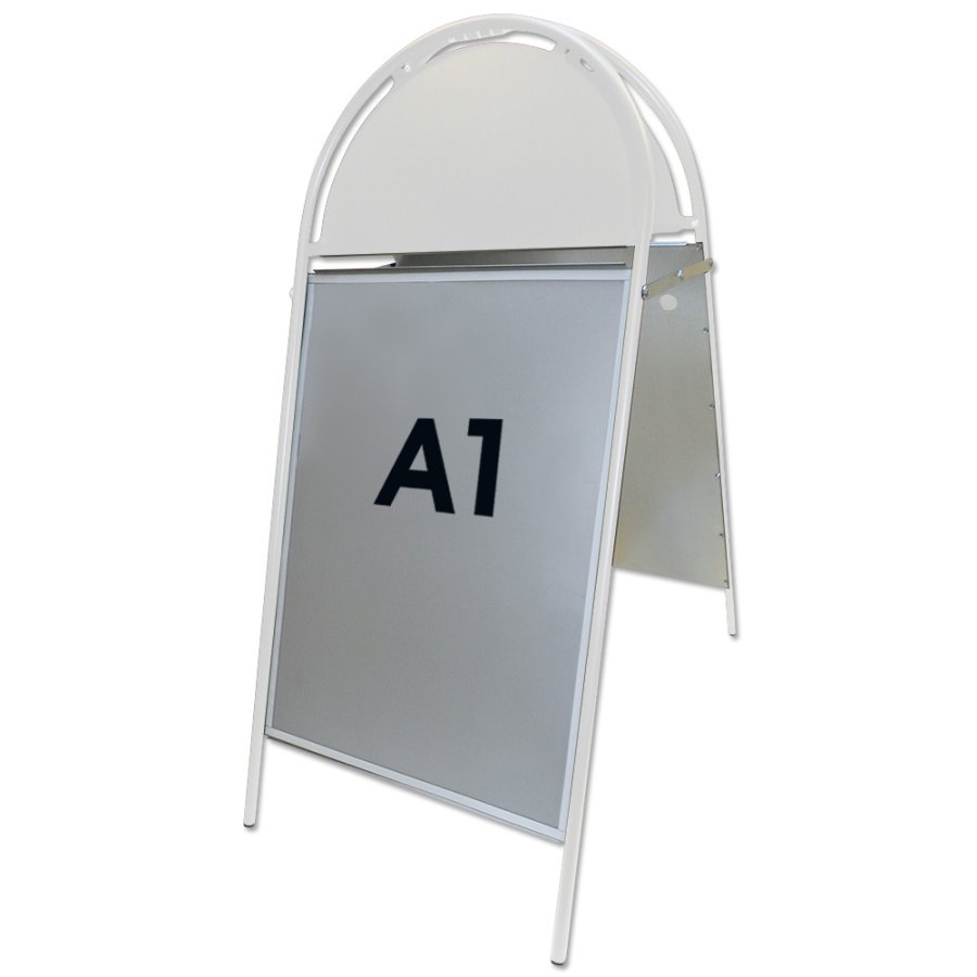 Gotik Budget Kundenstopper mit Logo schild - A1 - wei&szlig;