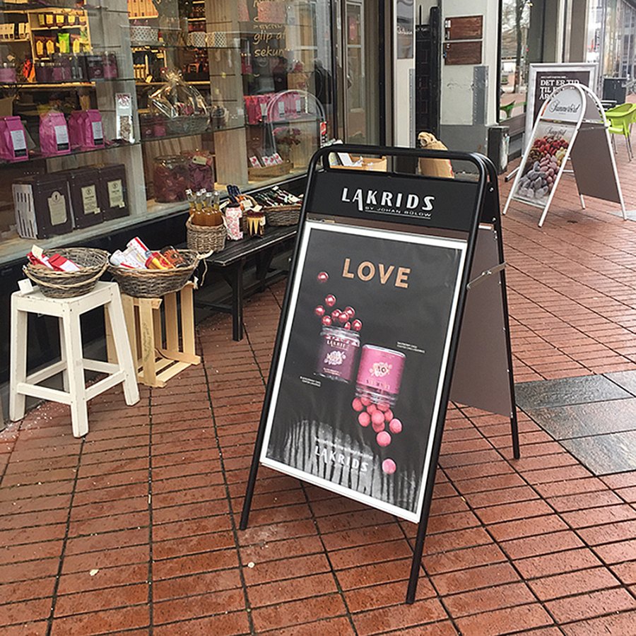 Expo Sign Kundenstopper mit Logo schild - 50x70 cm - schwarz