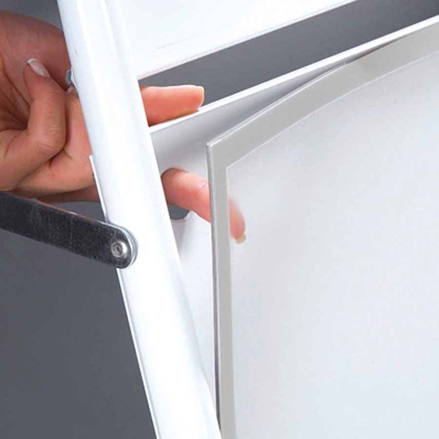 Expo Sign Kundenstopper mit Logo schild - 70x100 cm - wei&szlig;