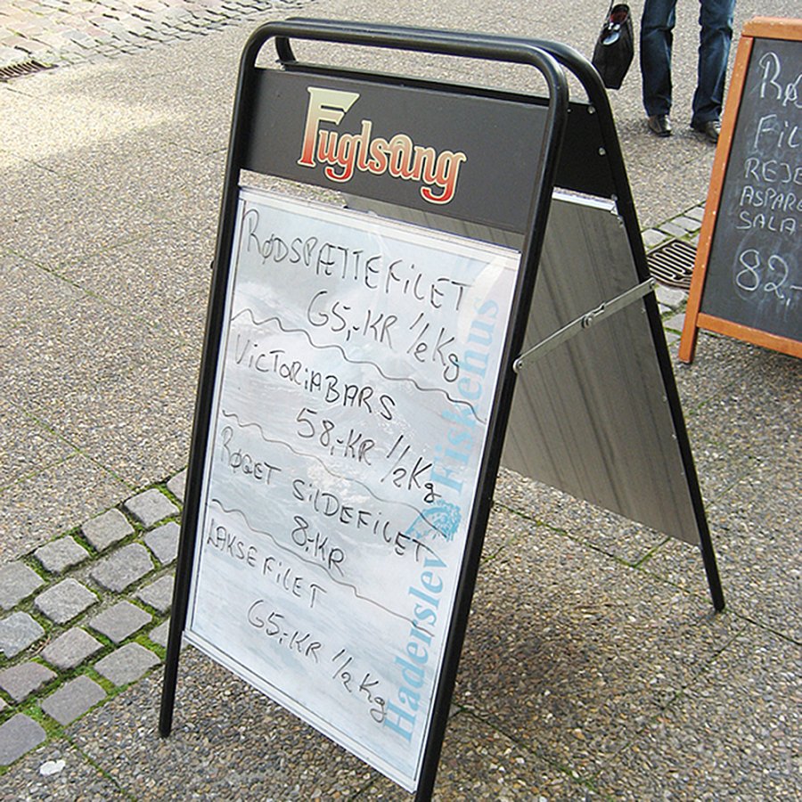 Expo Sign Kundenstopper mit Logo schild - 70x100 cm - schwarz