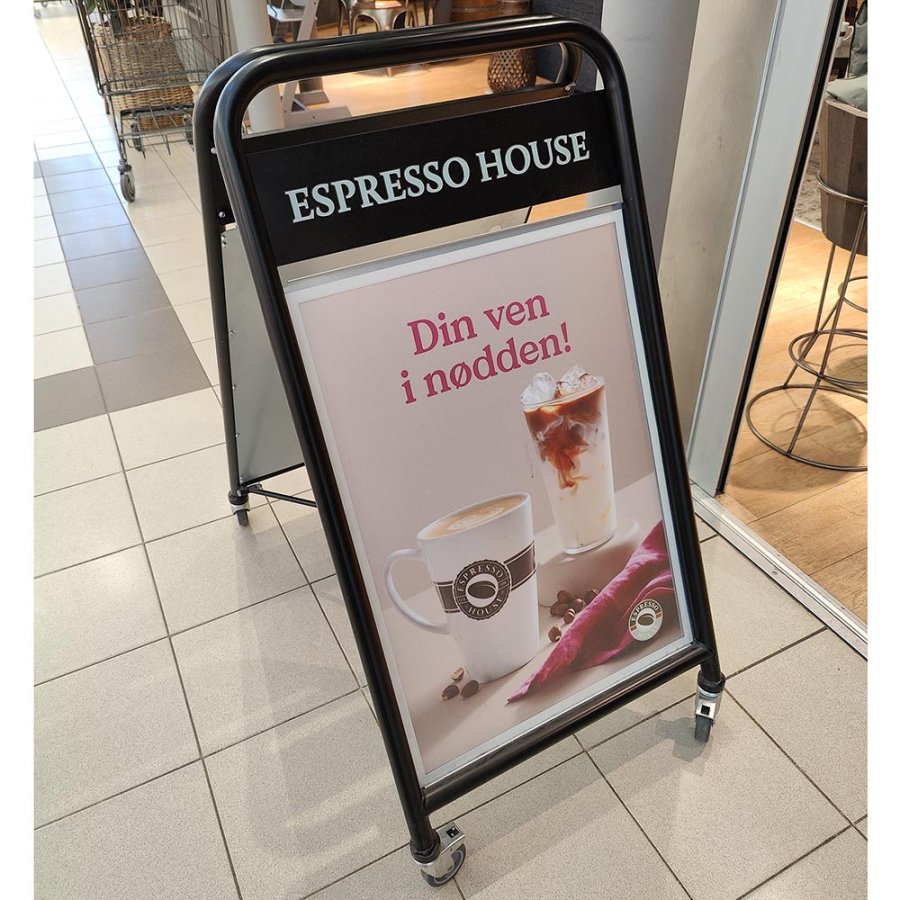 Expo Sign Kundenstopper mit Logo schild - 70x100 cm - schwarz