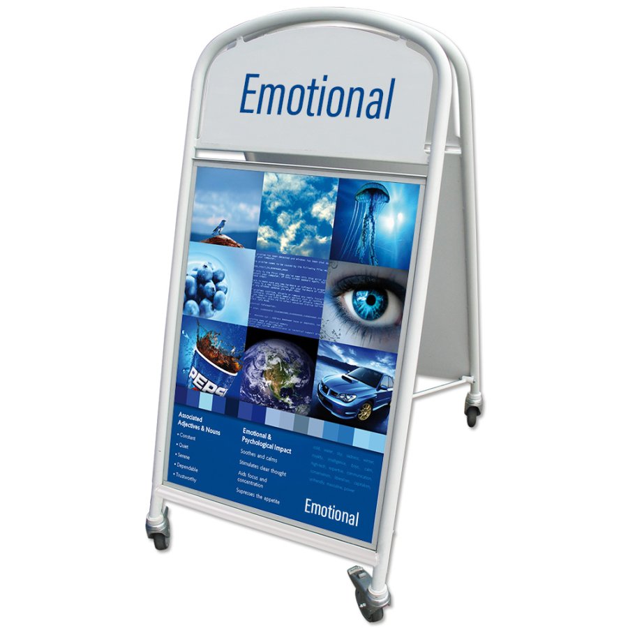 Ellipse Lux Kundenstopper mit Logo schild - A1 - wei&szlig;