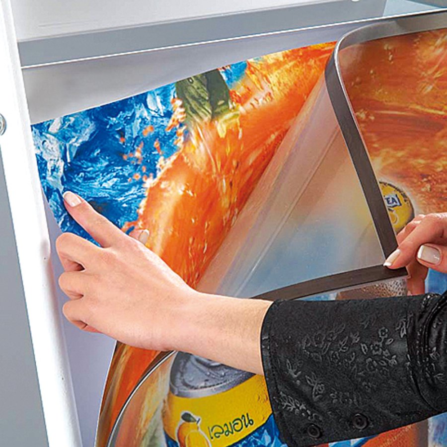 Ellipse Lux Kundenstopper mit Logo schild - A1 - wei&szlig;