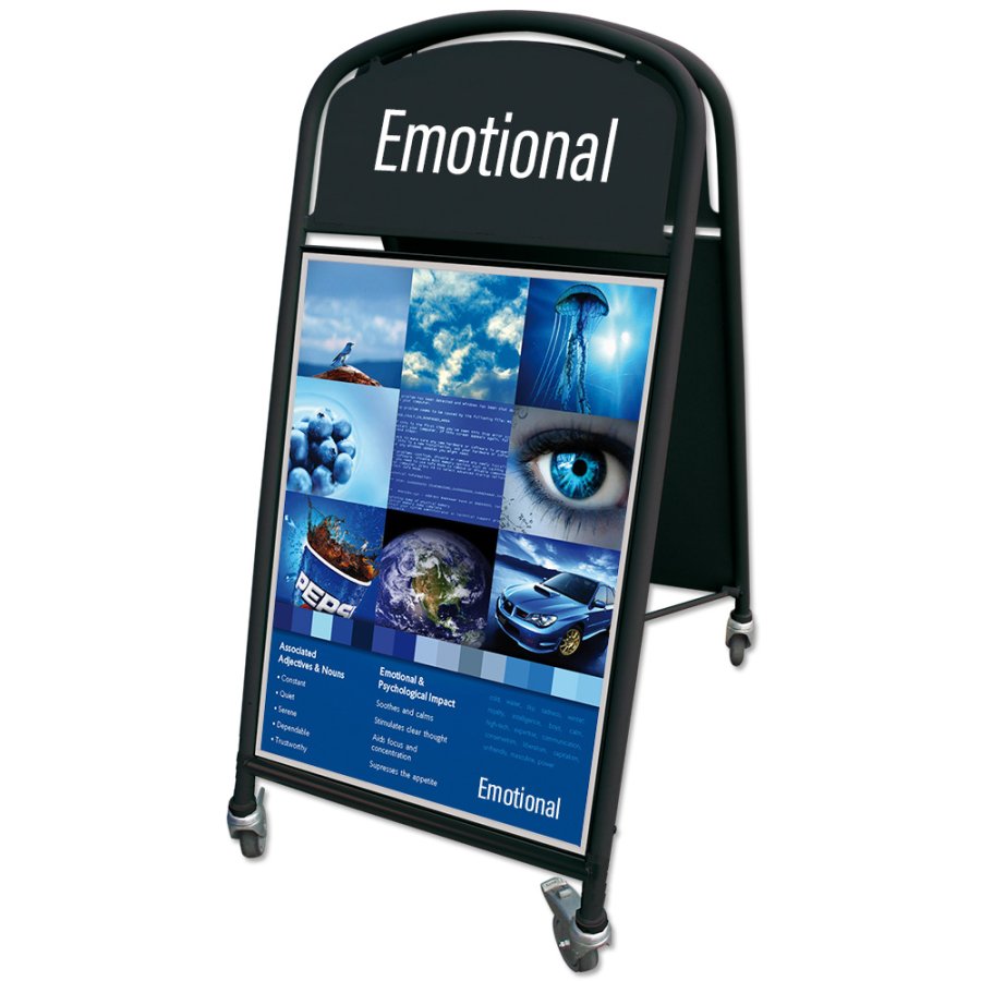 Ellipse Lux Kundenstopper mit Logo schild - A1 - schwarz