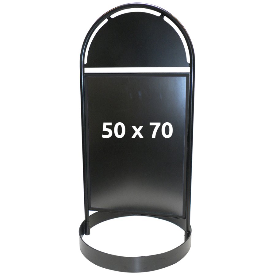 Gotik Circle Kundenstopper mit Logo schild, schwarz - 50x70 cm