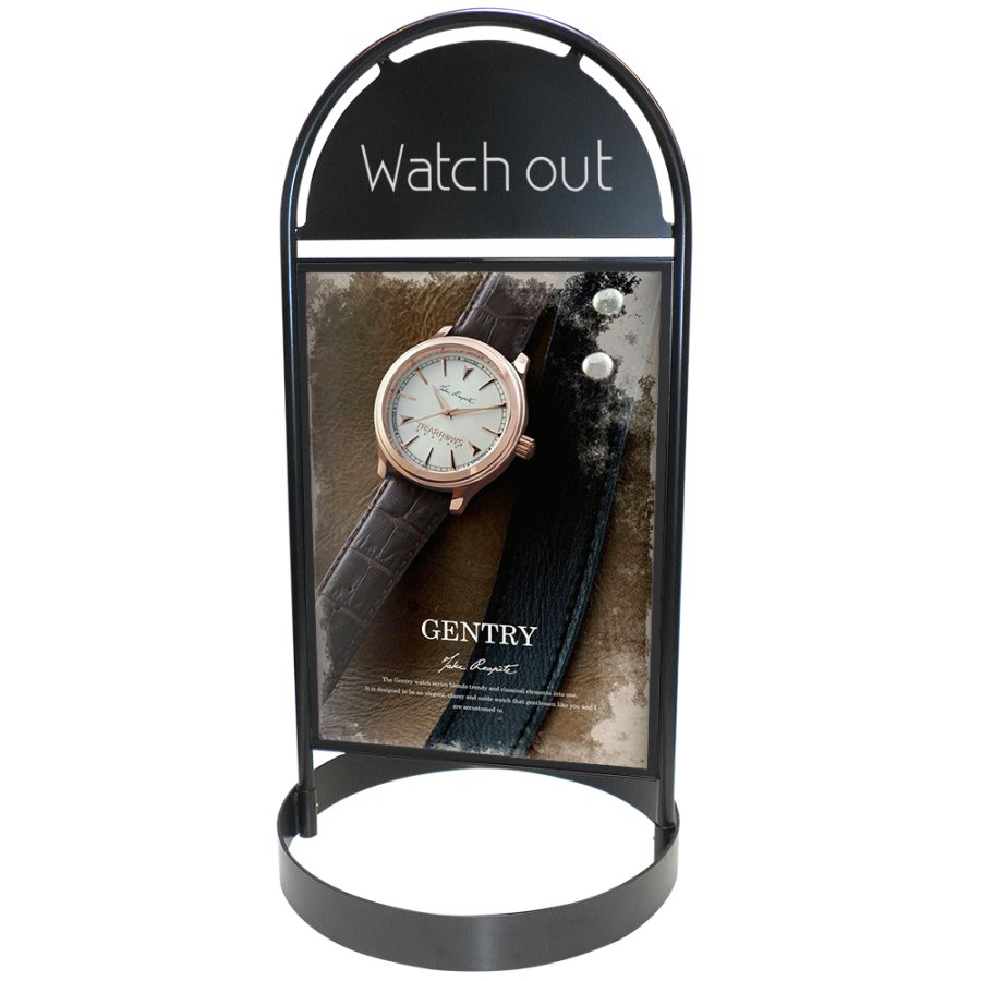 Gotik Circle Kundenstopper mit Logo schild, schwarz - 70 x 100 cm