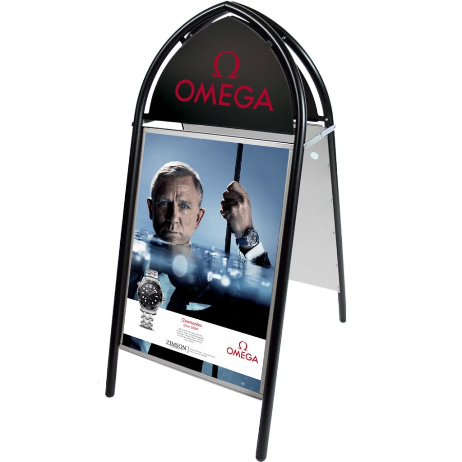 Gotik Classic Kundenstopper mit Logo schild - 50x70 cm - schwarz